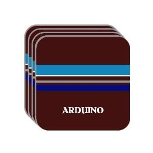 Personal Name Gift   ARDUINO Set of 4 Mini Mousepad Coasters (blue 