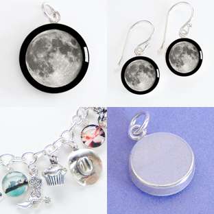 PLANET THE MOON Sterling Silver Charm Pendant  