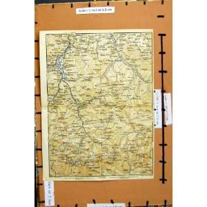  MAP 1889 FRANCE MOUNTAINS ALPS CAUTERETS ARGELES