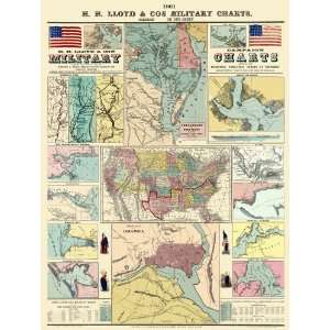  H.H. LLOYD & CO MILITARY CHARTS WISCONSIN (WI) 1861 MAP 