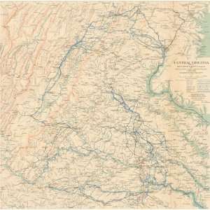  Bien 1895 Antique Map of Central Virginia