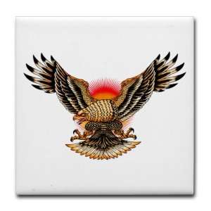  Tile Coaster (Set 4) Tattoo Eagle Freedom On Sunset 