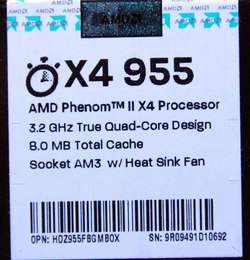 AMD PHENOM II BLACK EDITION MULTI CORE PROCESSOR X4 955 3.2 GHz QUAD 