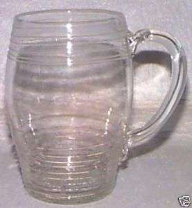 c1785 hand blown glass Barrel Mug w/threading Amelung ?  