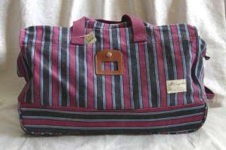 BRAND NEW AUTENTIC AMERICAN EAGLE RED NAVY STRIPED LUGGAGE BAG  