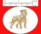 american bulldog 24 kt gold plated pewter pin badge brooch