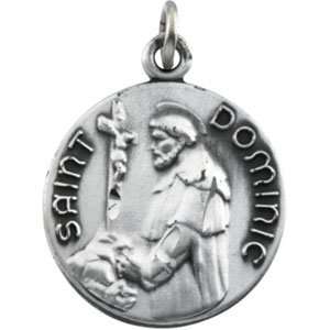    R41764 Sterling 18 Mm St. Dominic Medal W/18 Chain Jewelry