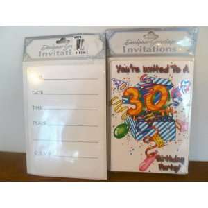    30th BIRTHDAY PARTY INVITATIONS & ENVELOPES, 8 ct Toys & Games