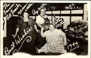 Farmer Fat Family Extremely Obese Women & Man RPPC  