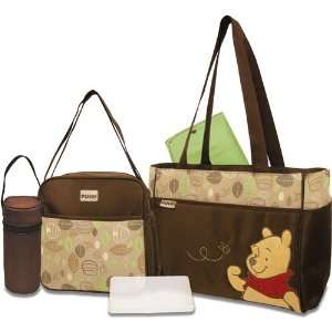  5 in 1 Brown Green Disney Winnie the Pooh Diaper Bag Tote 