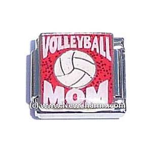  Volleyball Mom On Red Italian Charm Bracelet Jewelry Link 