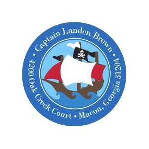  Searching For Land Pirate Ship Round Stickers