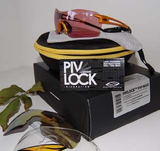 New Smith Optics Pivlock V90 Max Yellow Anodized Sunglasses w/ Extra 