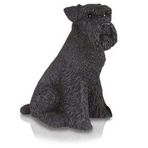  Figurine Dog Urns Schnauzer, Ears Down, Black
