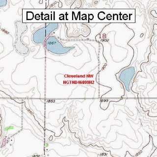USGS Topographic Quadrangle Map   Cleveland NW, North Dakota (Folded 