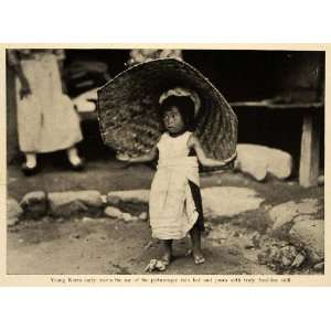  1919 Print Korean Girl Rain Hat Culture Child Asia Kid 