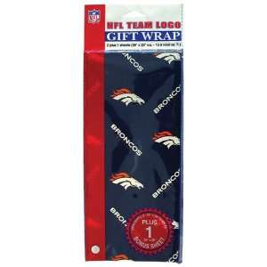  Denver Broncos NFL Flat Gift Wrap (20x30 Sheets) Sports 