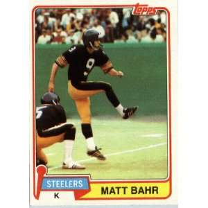  1981 Topps # 416 Matt Bahr Pittsburgh Steelers Football 