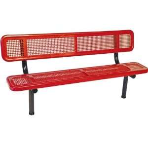  Six Ft Team Bench with Back Perforated Surface Everything 