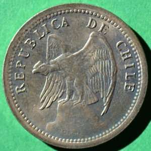    Almost Uncirculated 1940 S Chilean 10 Centavos 