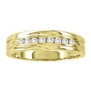   14K Gold 0.25cttw Channel Set Mens Diamond Band Size 10.75 Jewelry