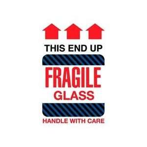 Fragile Glass This End Up Labels (500 per Roll)