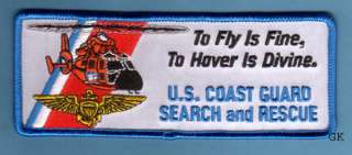 US COAST GUARD HELICOPTER SEARCH RESCUE PATCH  