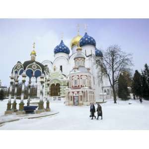 Cathedral of the Assumption in Winter Snow, Sergiev Posad, Moscow Area 