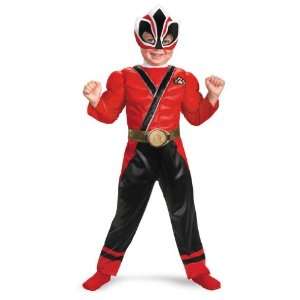   Samurai Red Ranger Toddler Boys Muscle Costume Size 4 6 Toys & Games
