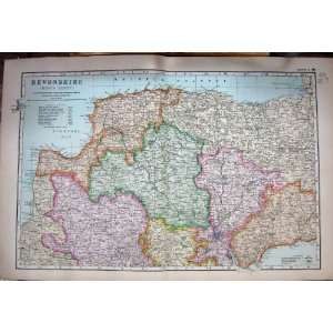 MAP 1907 DEVONSHIRE ENGLAND HARTLAND EXETER OKEHAMPTON 