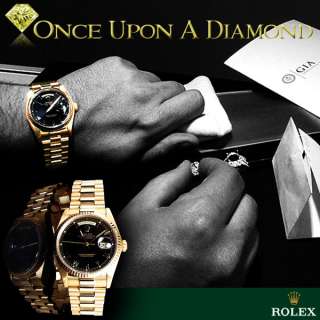 Mans Rolex President Day Date Watch 18K Gold Black Roman Dial w Box 