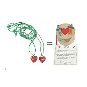   Handpainted Ceramic Heart Necklace on a String, Set of 2 Toys & Games