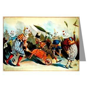 Circus Poster Of Five Clowns c1890 Notecard set Office 
