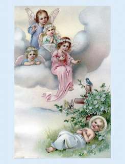 1800s child baby angels with infant baby Christ child  