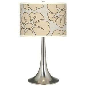  Floral Silhouette Giclee Trumpet Table Lamp