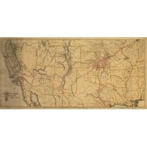  1899 Map of Atchison, Topeka & Santa Fe railroad system 