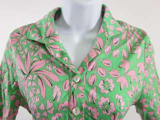 AVERADO BESSI Pink Green Floral Print Polo Shirt Sz 14  