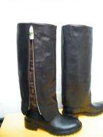 FENDI SHOES boots BLACK Unzipped Cuffed Leather  