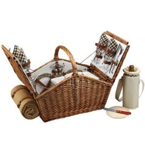  Huntsman Picnic Basket for Four with Blanket Patio, Lawn 