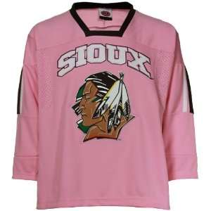  North Dakota Fighting Sioux Light Pink Twill Hockey Jersey 