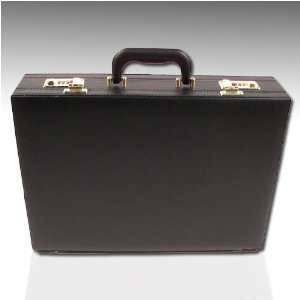    Black Vinyl Hard Expandable Briefcase Attache Case Electronics