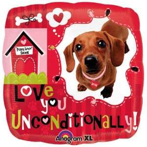  Love You Unconditionally Dog Square 18 Mylar Balloon 