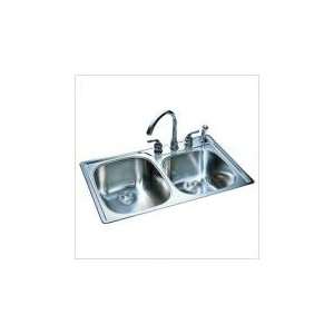 Franke USA FKOSK954BX Bowl Topmount Double Basin Kitchen Sink,