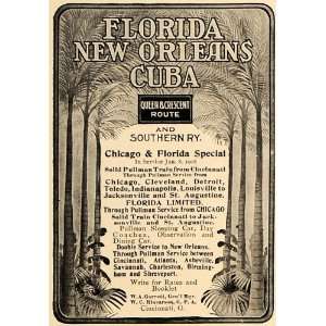  1906 Ad Pullman Train Travel Florida Special Rinearson 