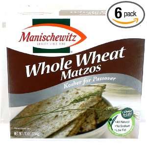 Manischewitz Passover Whole Wheat Matzo, 10 Ounce Boxes (Pack of 6 