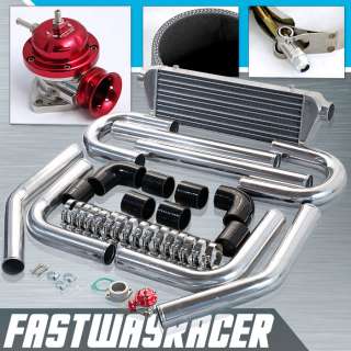 Universal 2.5 Aluminum FMIC Intercooler Piping Kit+Red Type RS Turbo 