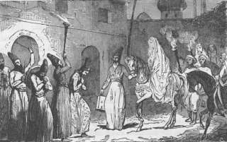 IRAN Marriage procession in Iran, antique print, 1891  