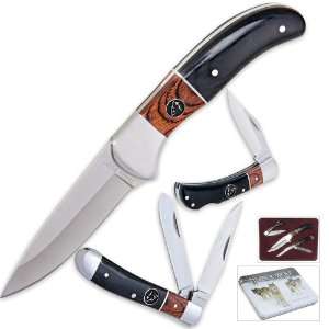  Timber Wolf Custom Elite Outdoor Knife Set & Tin Sports 