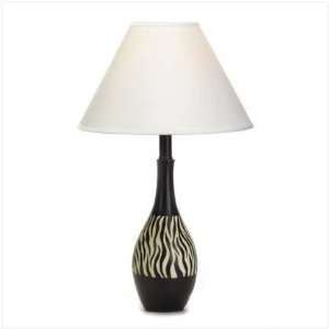   White Stripe Table Lamp Zebra Print Africa Safari