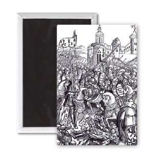  The Battle of Auray, from Chroniques de   3x2 inch 